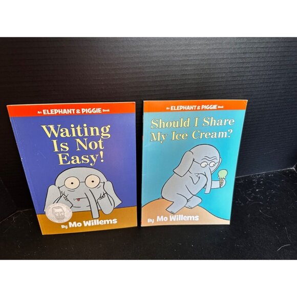 Mo Willems Elephant and Piggie Books Lot Waiting is not easy Should I share ice - Picture 1 of 8